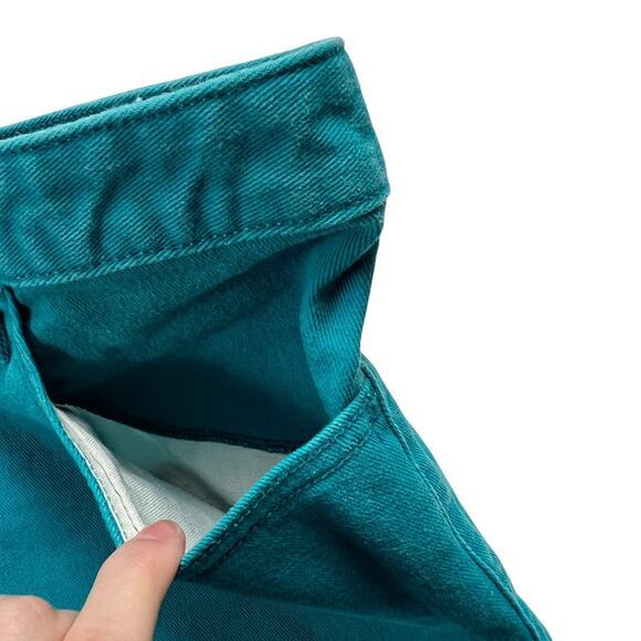 Calvin Klein Jeans Shorts Teal Colored Denim Mid Rise Women's 14 Size 32 Waist - Picture 10 of 11